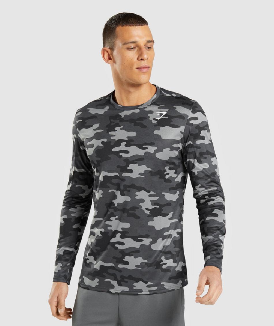 Gymshark Arrival Muške Dugi Rukav Sive | HR 2608VRW